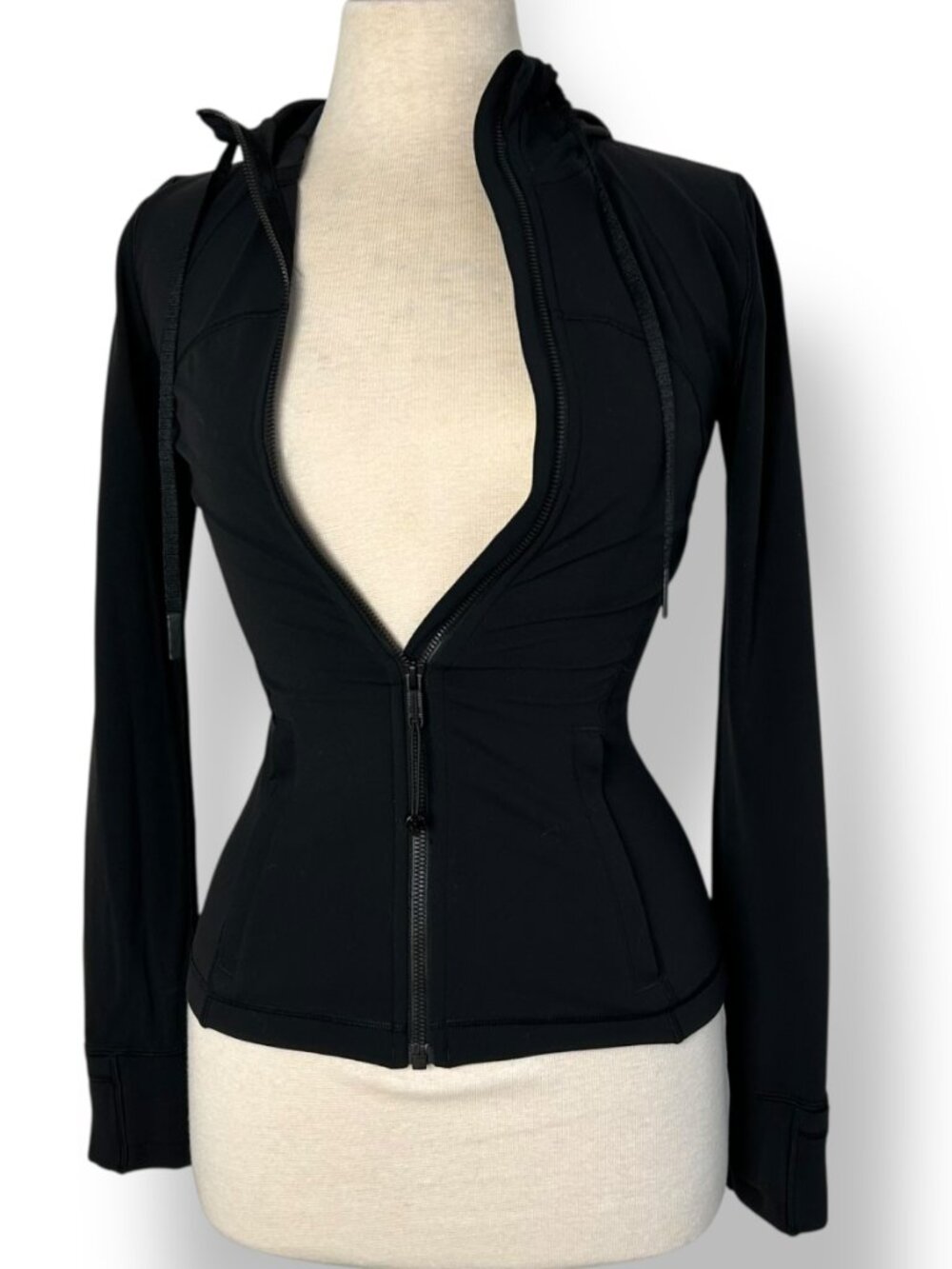 Lululemon Women's Define Hooded Nulu Jacket Black Full Zip Pockets Slim Fit Sz 2 - Picture 2 of 11